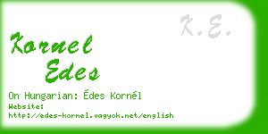 kornel edes business card
